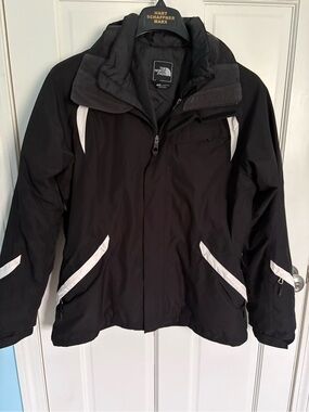 The North Face Black Ski Jacket with White Trim